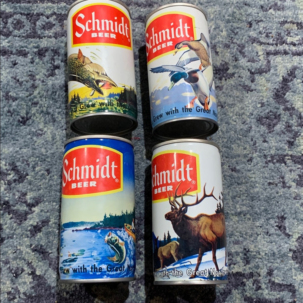 Schmidt’s outdoorsman theme beer empty collectible can